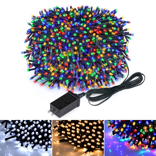 Joomer Christmas Lights 100FT 300 LED String Lights with 8 Modes Timer Connectable Waterproof Plug-in Fairy Lights for Home, Garden, Party, Holiday, Tree, Christmas Decorations (Multicolor)